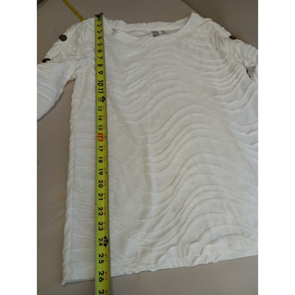 Thomas Olivia Womens White French Twist 3/4 Sleeve Shirt Size Medium - Picture 8 of 13